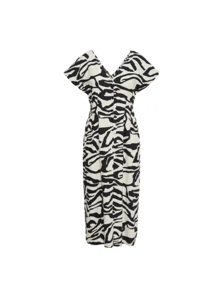 Sukienka midi Ichi beżowa