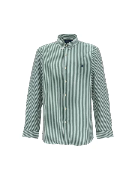 Koszula Polo Ralph Lauren w paski z paskiem zielona