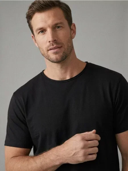 Sinsay koszulka basic czarny