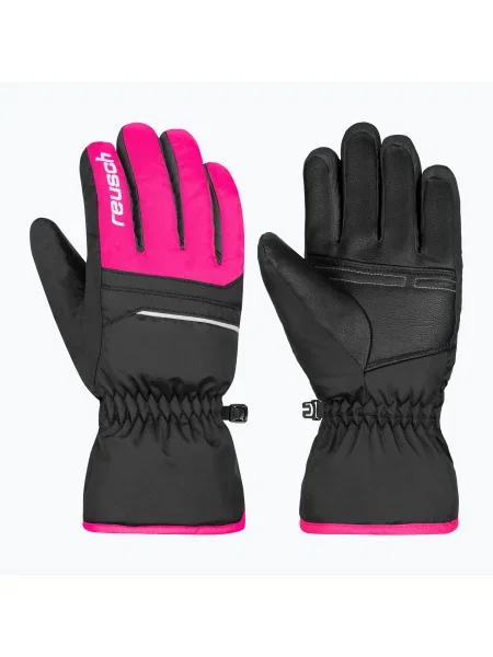 Mănuși de schi pentru copii Reusch Alan Junior black/pink glo negru