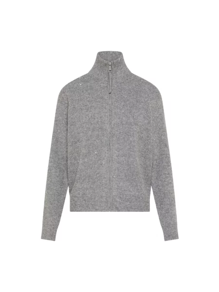 Sweter Seventy z cekinami szary