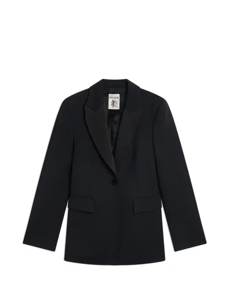 Sacou Semicouture din satin cu rever negru