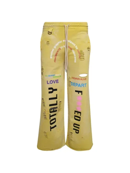 Pantaloni Astrum cu imagine alergare galben