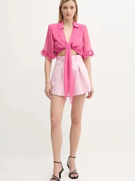 Блузка Rotate однотонна рожевий