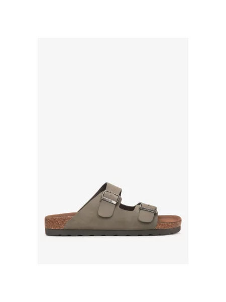 Шльопанці нубукові хакі Estro зелені