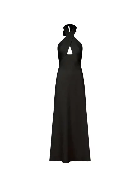 Rochie maxi Johanna Ortiz cu motiv cu inimi negru