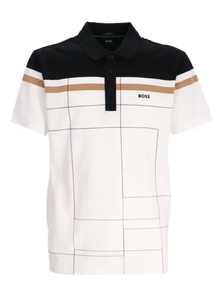 Scurt tricou polo Boss alb