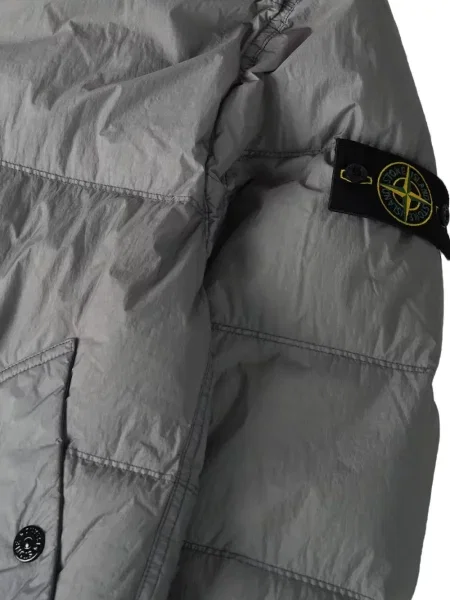 Geacă Stone Island cu glugă cu strasuri gri