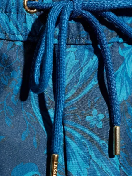 Slip de baie Versace cu model floral albastru