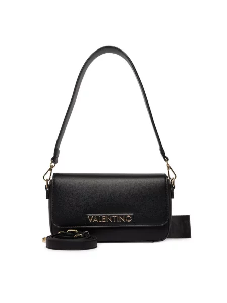 Lniana torebka Valentino Bags czarna