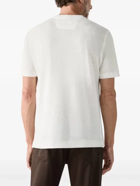 Tricou Zegna cu decolteu rotund alb