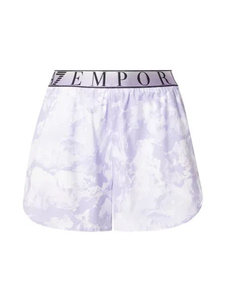 Emporio Armani Pantaloni sport mov lavandă / negru alb