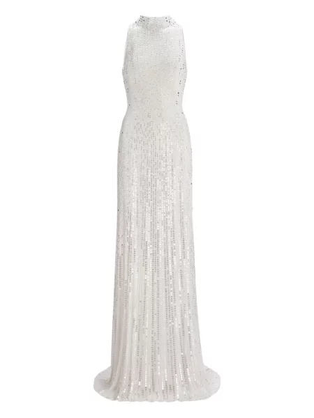 Rochie Jenny Packham cu paiete de costum alb