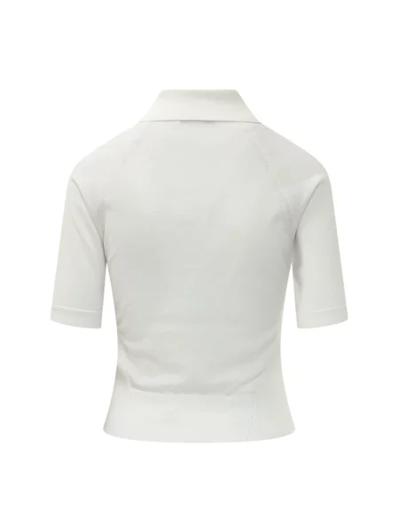 Krótka koszulka polo Givenchy wełniana beżowa