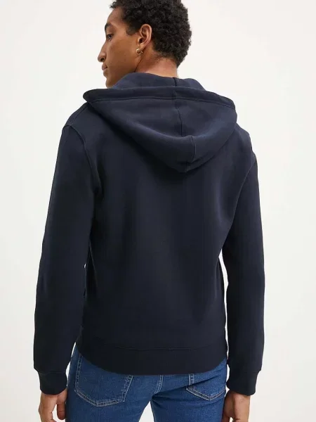 Кофта Guess Jeans з капюшоном однотонна синій