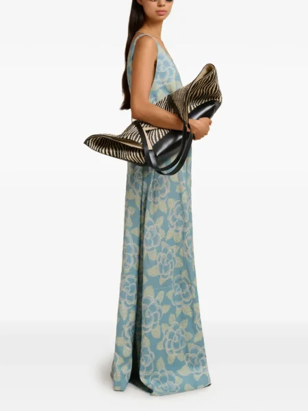 Rochie maxi Marni cu model floral de costum albastru