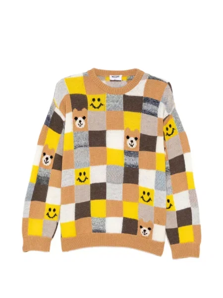 Pulover Moschino în carouri maro
