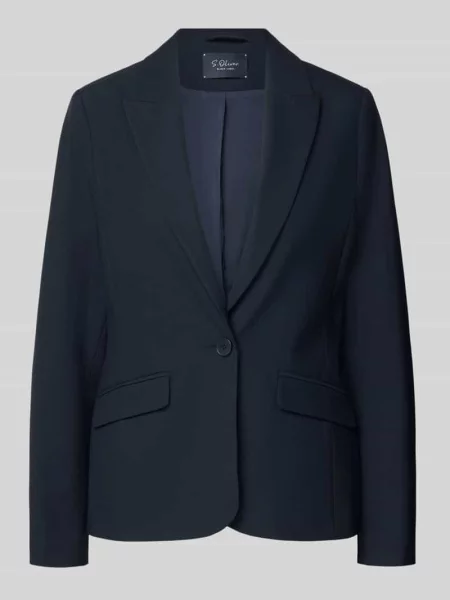 Żakiet o kroju regular fit z dodatkiem S.oliver Black Label czarna