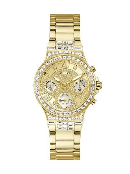 GUESS Ceas analogic Moonlight auriu / transparent