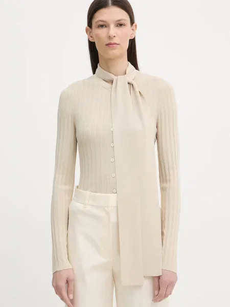 Rag & bone bluză cu mânecă lungă pentru femei din vâscoză Giana bej