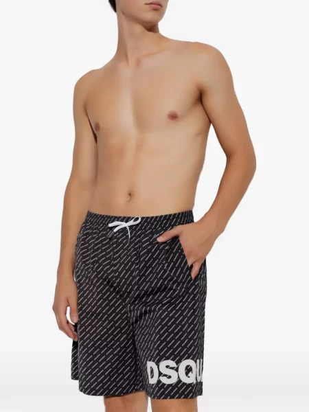 Slip de baie Dsquared2 cu imagine negru