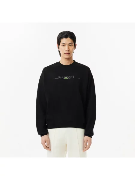 Lacoste Luźna Bluza Z Kapturem Francuskiej Produkcji czarna