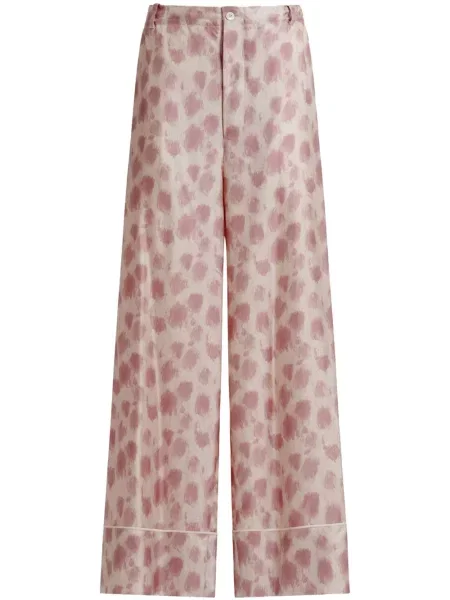 Pantaloni Marni de mătase roz