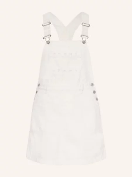Tommy Jeans Sukienka Dżinsowa Z Szelkami weiss biała