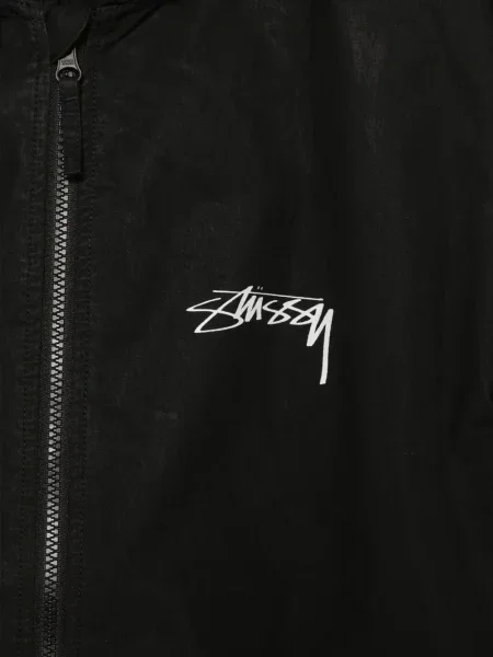 Geacă Stüssy cu glugă cu imagine negru