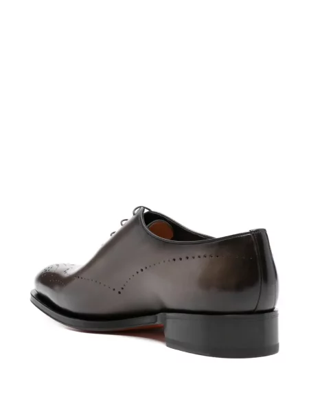 Oxford Santoni din țesătură twill maro