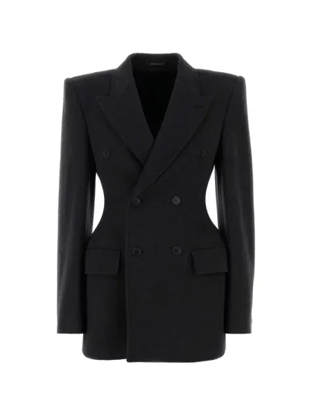 Sacou Balenciaga cu două rânduri de nasturi gri