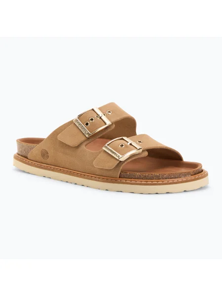 Дамски чехли Genuins Hawaii Velour almond кафяво