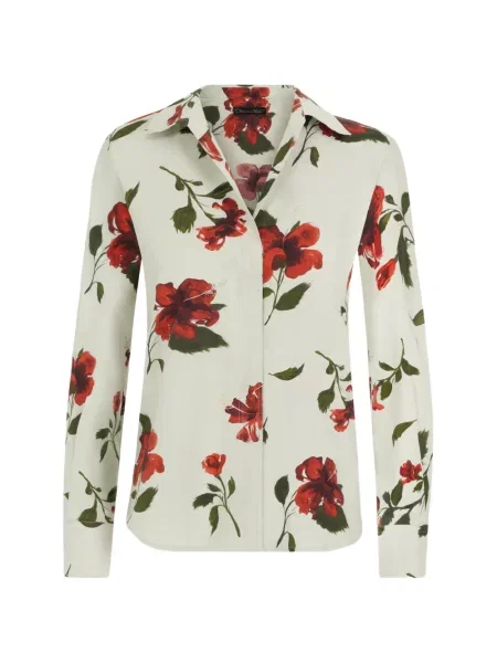 Bluză Oscar De La Renta din poplin albastru