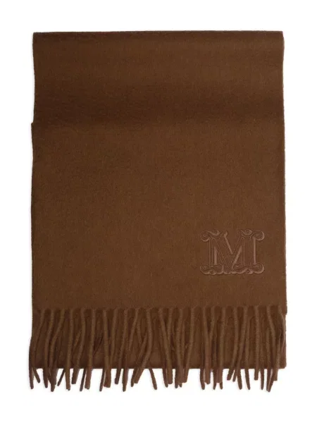 Šál Max Mara s výšivkou hnědý