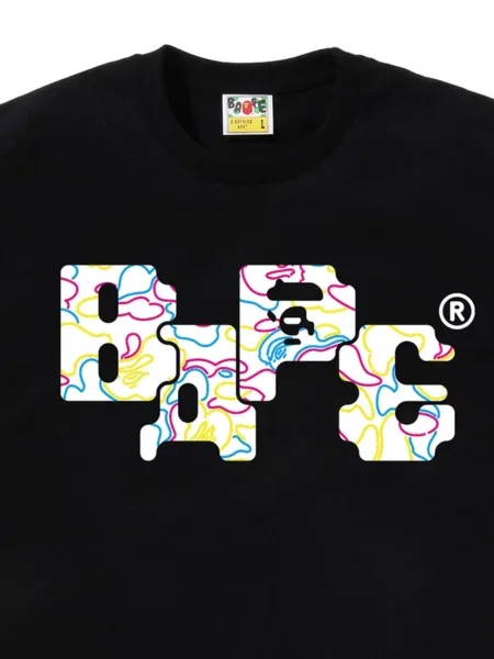 Tricou A Bathing Ape® cu imagine negru