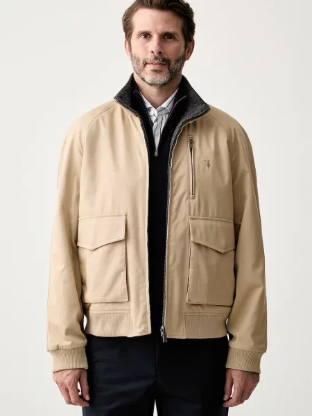 Trussardi jachetă reversibilă pentru bărbați bej