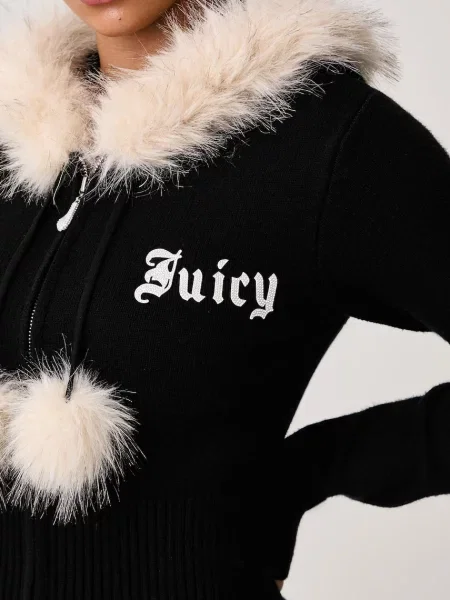 Juicy Couture Kötött pulóver Juicy Diamante | Cropped Fit fekete
