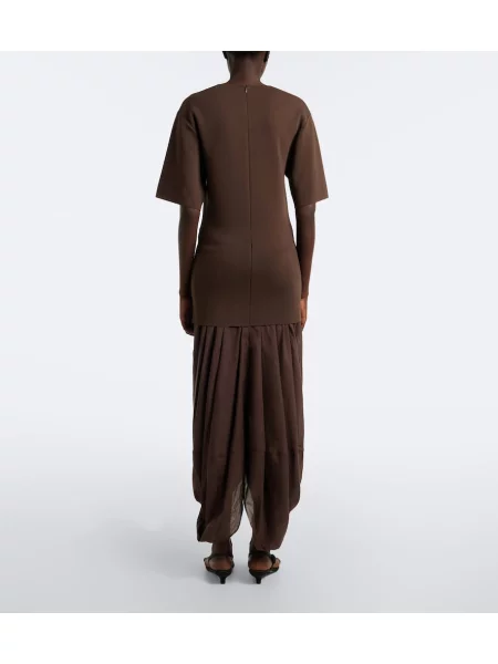 Rochie midi Toteme din jerseu maro
