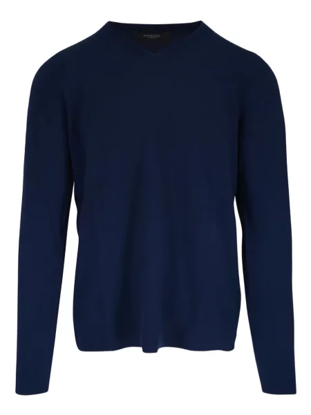 Πουλόβερ Kinross Cashmere κασμίρ με λαιμόκοψη v μπλε