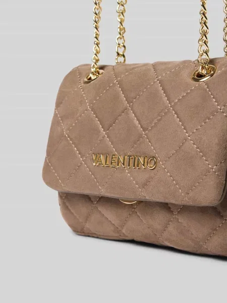 Valentino Bags torebka crossbody z imitacji zamszu OCARINA SUEDE beżowa