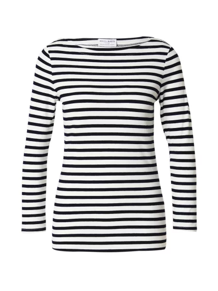 Lindex Tricou Pacific albastru închis alb