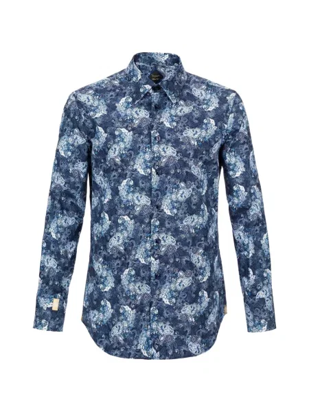 Cămașă Billionaire cu model floral albastru
