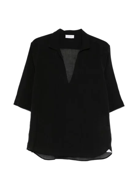 Košulja Tagliatore s V-izrezom crna