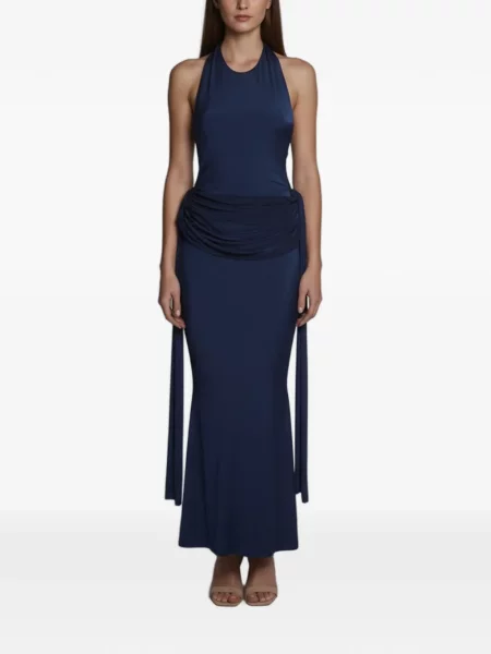 Rochie maxi 424 drapată albastru