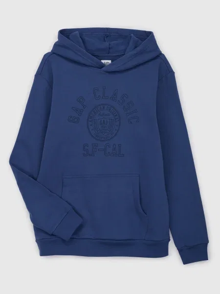 Суичър с качулка Gap синьо
