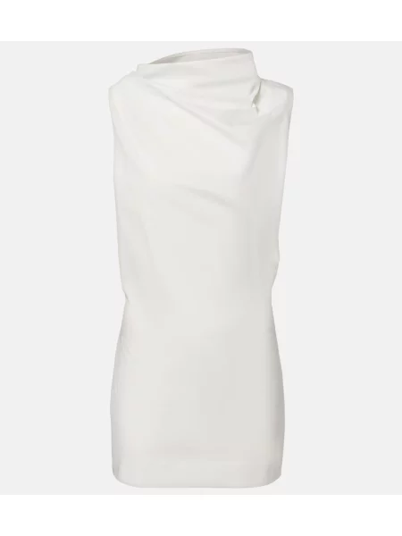 Rochie Khaite drapată din poplin alb