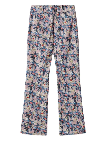 Pantaloni La Doublej cu model floral cu imagine roz