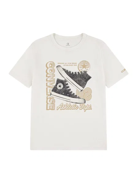 CONVERSE Tricou bej deschis / maro negru