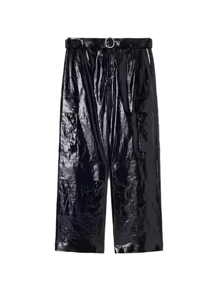 Spodnie cargo Jil Sander z paskiem niebieskie
