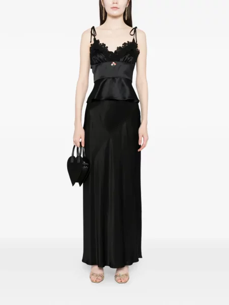 Top Cynthia Rowley din satin negru
